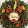 Bola de Navidad de Madera con Cuernos de Reno